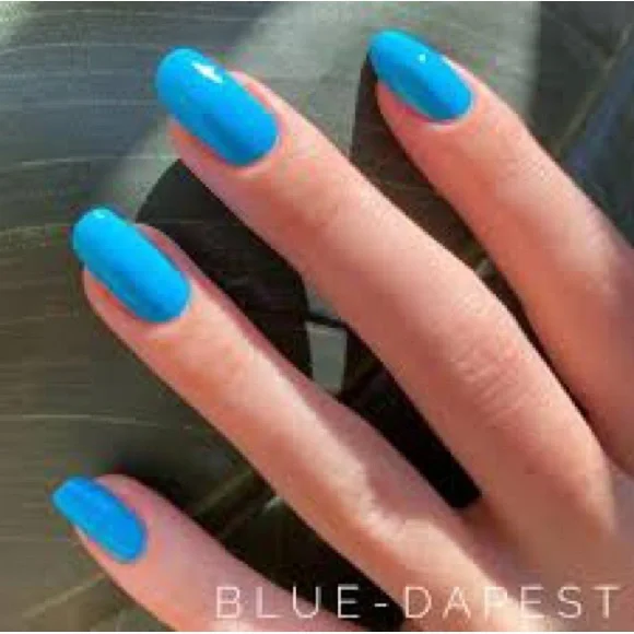 Color Street RETIRED BLUE-DAPEST Vibrant NEON BLUE Nail SET - Picture 5 of 8